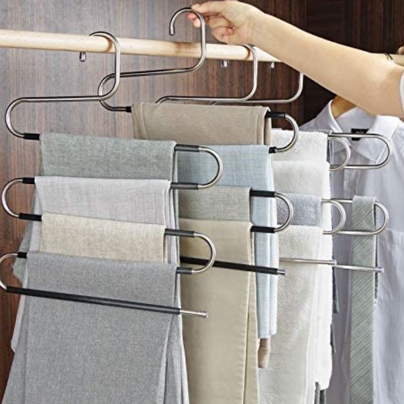 Non-Slip 3 Pack Stainless Steel Space Save Clothes Hangers - Picture 2 of 6